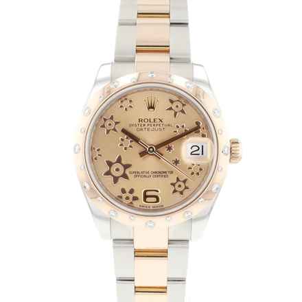  Rolex Datejust 31 Steel Everosegold Pink Flower Dial Diamonds </h1> 