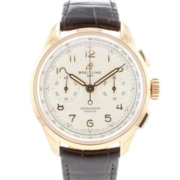  Breitling Premier B09 Chronograph 40 Rose Gold White Dial 