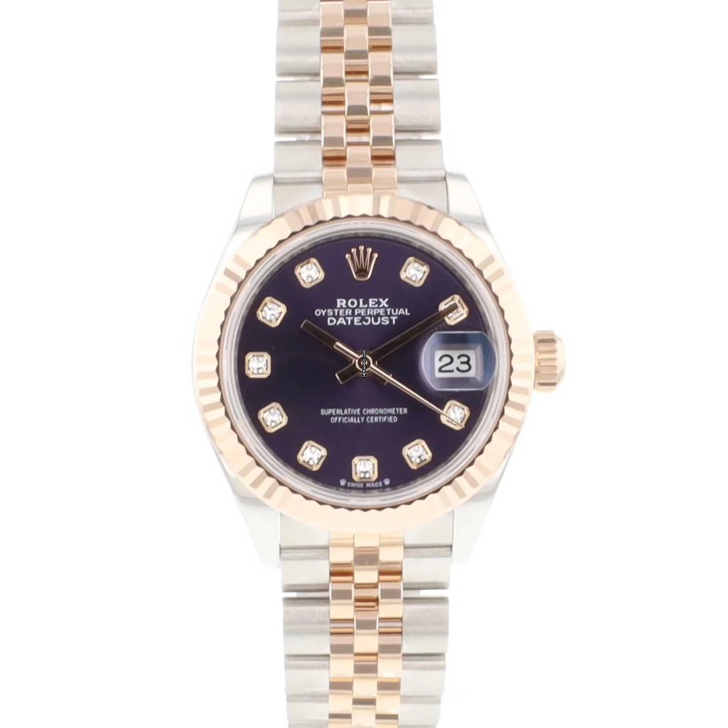 Rolex Lady-Datejust 28 Steel Everose Gold Fluted Diamonds New </h1>