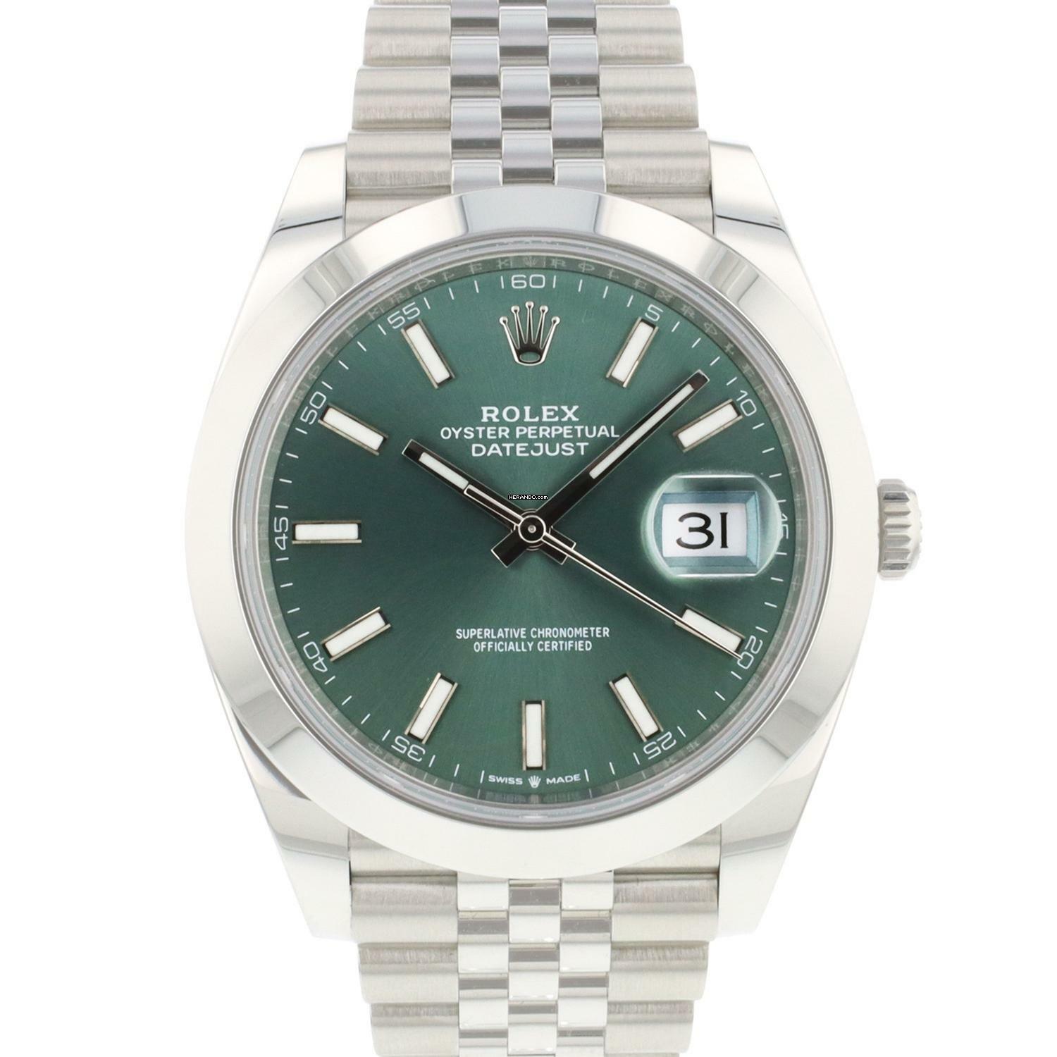 Rolex Datejust 41 Jubilee Mint Green NEW 2025