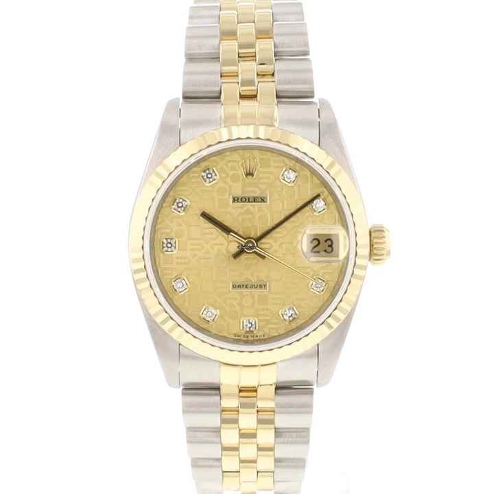  Rolex Datejust 31 31MM Steel Gold Jubilee Fluted Diamond Logo Dial </h1> 