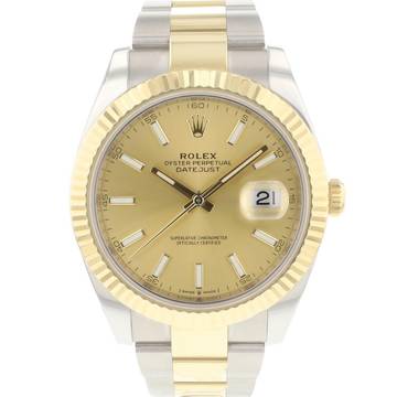  Rolex Datejust 41 Steel Gold Fluted Oyster Champagne Dial </h1> 