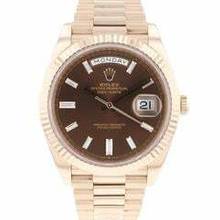 Thumbnail von Rolex Day-Date 40 40mm Everose Gold Chocolate Baguette Diamond Dial Service '25 </h1>