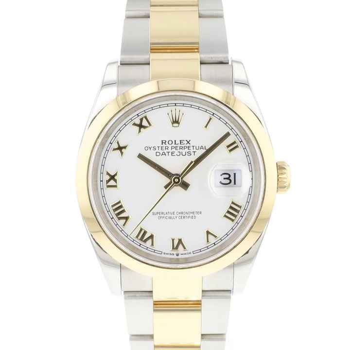  Rolex Datejust 36 Steel Gold Oyster White Roman Dial </h1> 