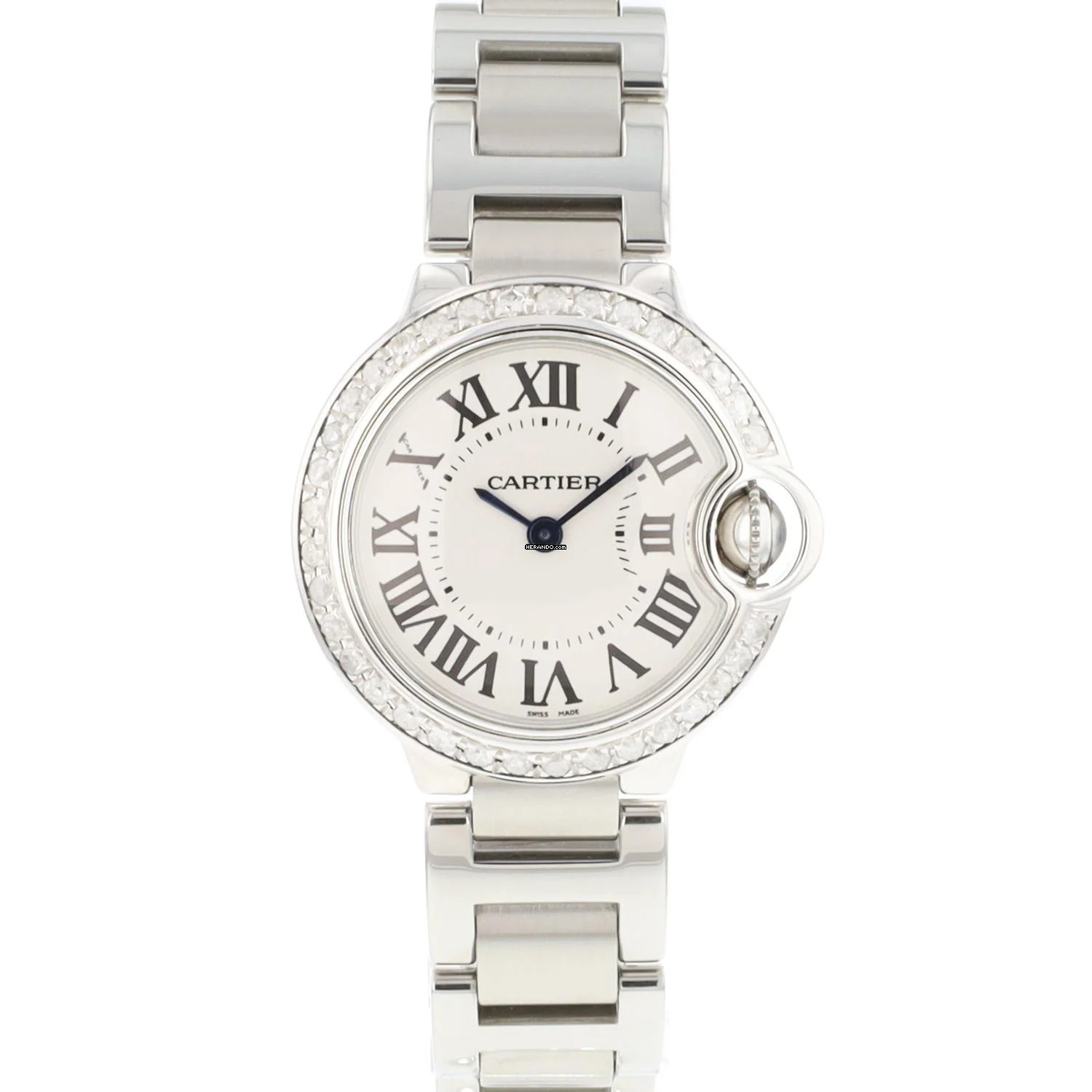 Cartier Ballon Bleu 28mm Steel Diamonds </h1>