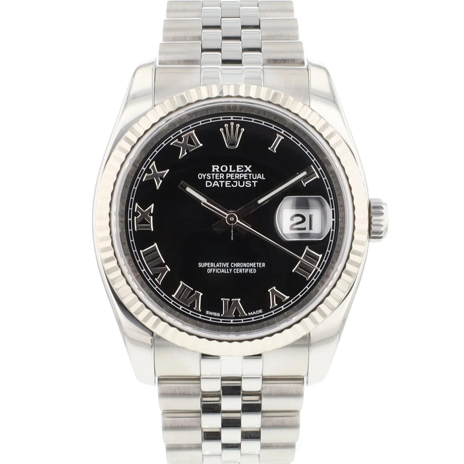 Rolex Datejust 36 Jubilee Fluted Black Roman Dial </h1>