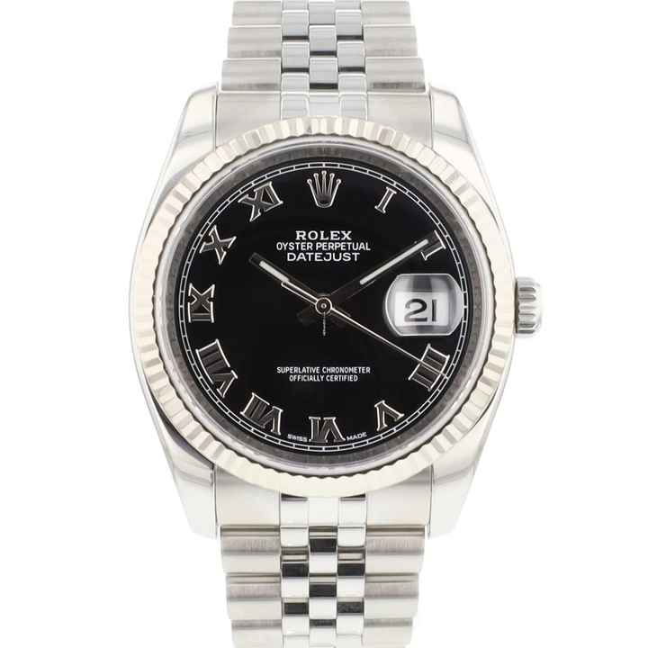  Rolex Datejust 36 Jubilee Fluted Black Roman Dial </h1> 