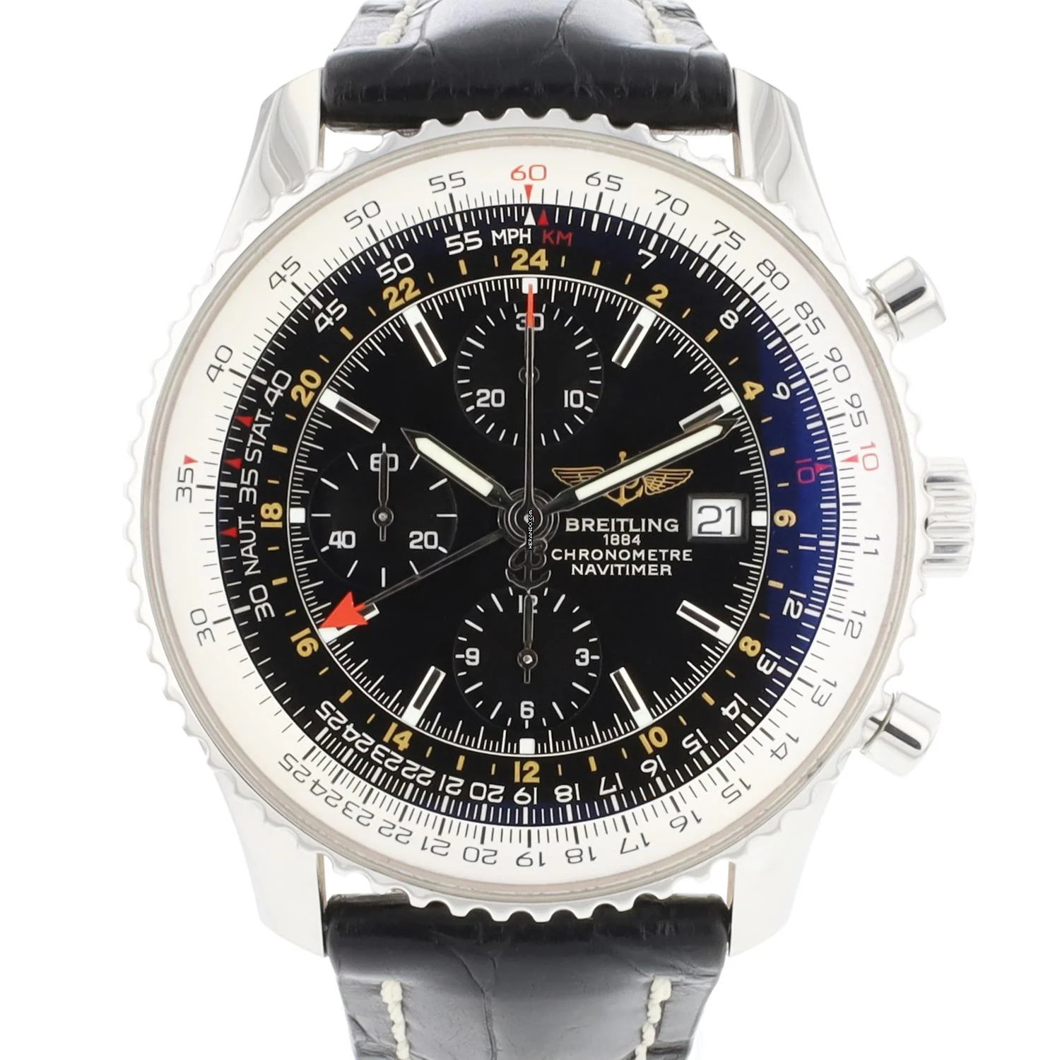  Breitling Navitimer World GMT Chronograph Black Dial </h1> 