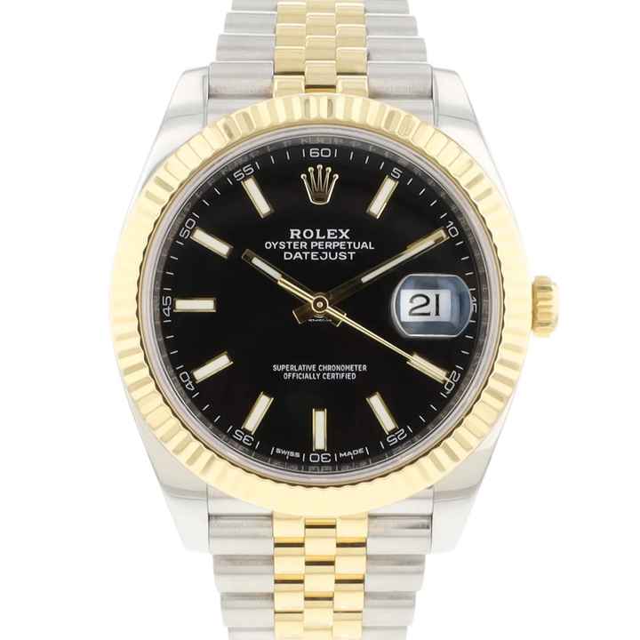  Rolex Datejust 41 Steel Gold Jubilee Fluted Black Dial </h1> 