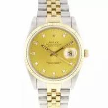 Thumbnail von Rolex Datejust 36 Steel Gold Jubilee Fluted Champagne Diamond Dial </h1>