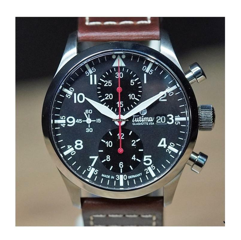  Tutima Flieger Legacy T5 Chronograph Ttan black 2025 NEW FULL SET 