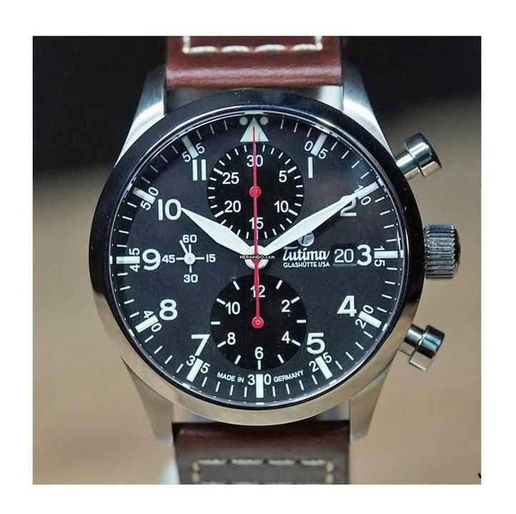 Tutima Flieger Legacy T5 Chronograph Ttan black 2025 NEW FULL SET 
