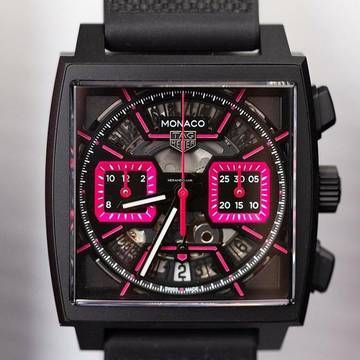  TAG Heuer Monaco Chronograph Titan Skeleton Pink NEW FULL SET 