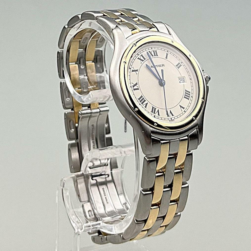 Cartier Cougar Panthère Cougar 33 mm Stahl/Gold Bd. zweireihig Box/Papiere Service Cartier 10/2024