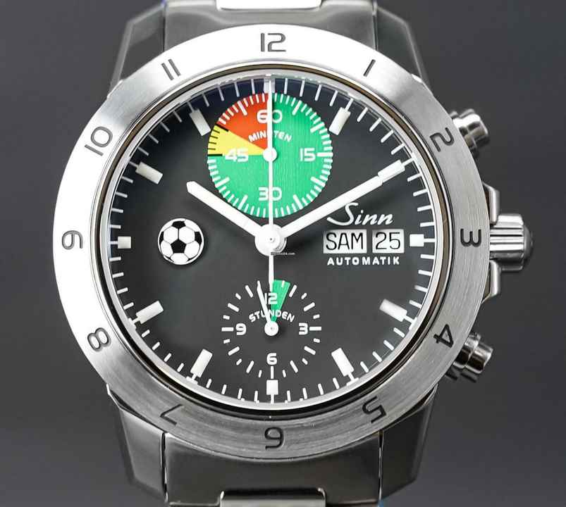  Sinn 303 Fußball Chronograph VERKLEBT NEUZUSTAND 