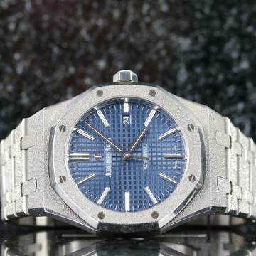  Audemars Piguet Royal Oak Frosted - Blue Dial - like New - Fullset - 2017 