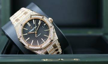 Thumbnail von Audemars Piguet Royal Oak Selfwinding Rosé - VVS Diamond Set - like New - Fullset - 2017