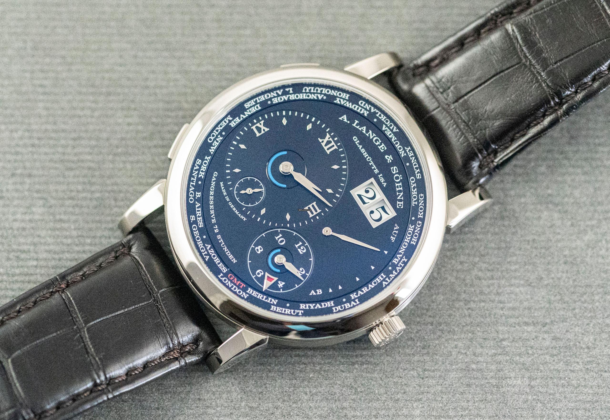 A. Lange & Söhne Lange 1 Time Zone | 136.029 | Collectors Full Set + invoice 2021 | whitegold