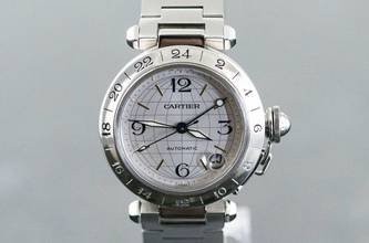 Thumbnail von Cartier Pasha C GMT Meridian | 2377 - W31029M7 | Automatic | Steel | with Box </h1>