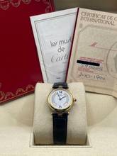 Thumbnail von Cartier Vendome Gold Mantel Damenuhr Tank Vermeil 925 SILVER GOLD PATED WITH PAPERS and FOLDING CLASP