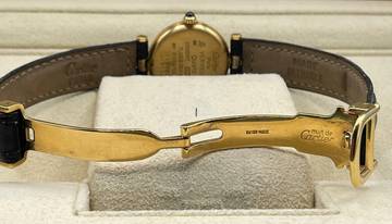 Thumbnail von Cartier Vendome Gold Mantel Damenuhr Tank Vermeil 925 SILVER GOLD PATED WITH PAPERS and FOLDING CLASP