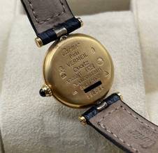 Thumbnail von Cartier Vendome Gold Mantel Damenuhr Tank Vermeil 925 SILVER GOLD PATED WITH PAPERS and FOLDING CLASP