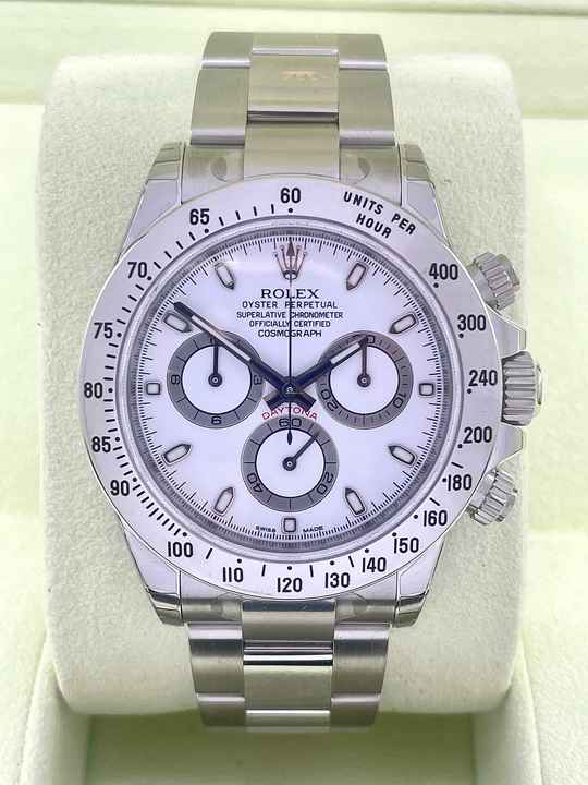  Rolex Daytona White APH Dial NEW,UNWORN FULLY STICKERS+QR Code Full Set box+papers - long clasp 