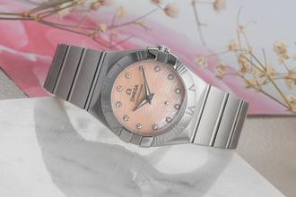 Thumbnail von Omega Constellation Quartz Edelstahl MOP Diamant Quarz Damen Ref. 123.10.27.60.57.002