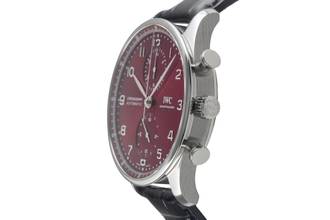 Thumbnail von IWC Portugieser Chronograph Red Dial Stahl Automatik Herrenuhr Ref. IW371616 B&P