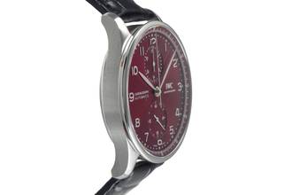 Thumbnail von IWC Portugieser Chronograph Red Dial Stahl Automatik Herrenuhr Ref. IW371616 B&P