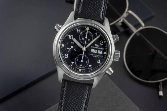  IWC Fliegeruhr Doppelchronograph Edelstahl Black Dial Automatik Herrenuhr Ref. IW371302  