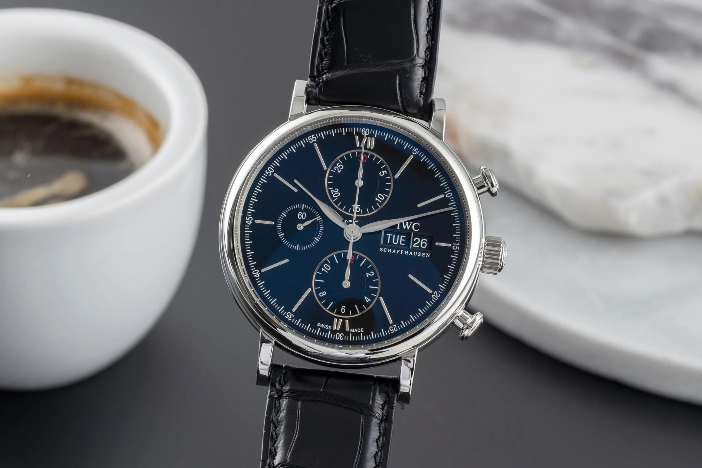 IWC Portofino Chronograph Stahl Automatik Herrenuhr Ref. IW391010 Papiere 2016