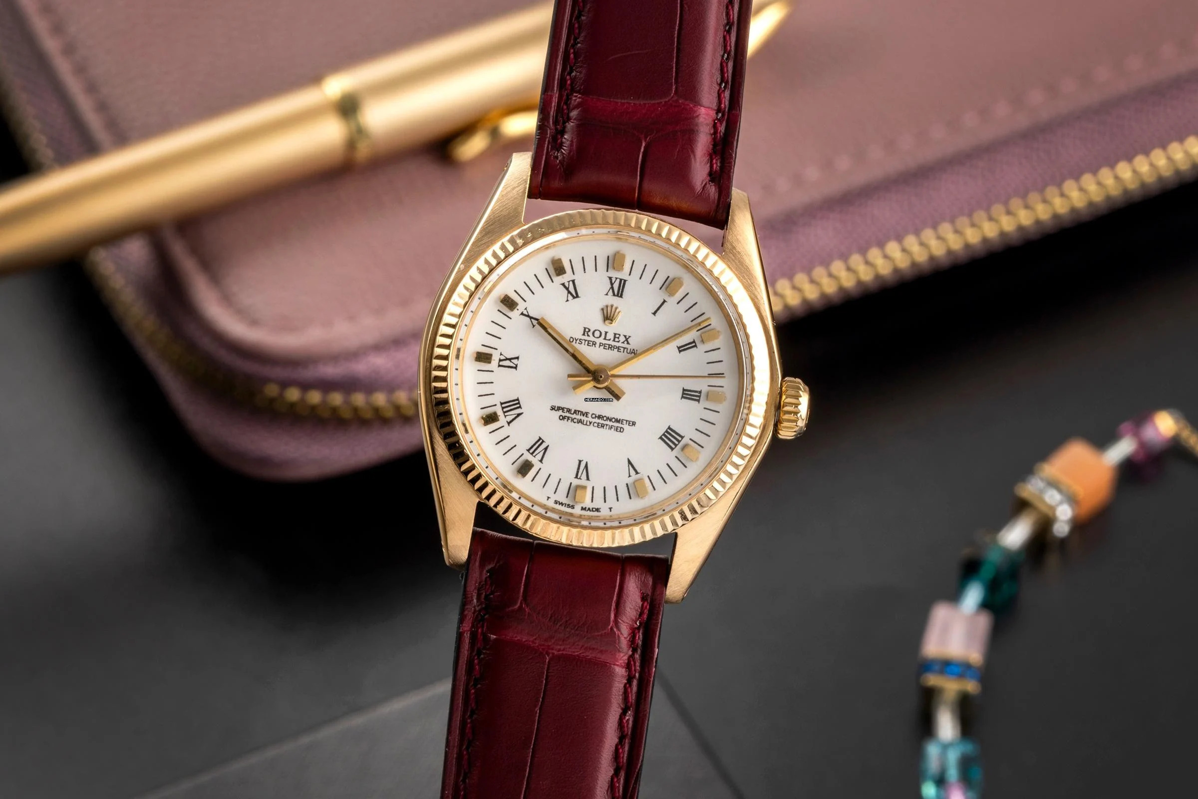 Rolex Oyster Perpetual 31 18k (0,750) Gold Automatik Damenuhr Ref. 6751