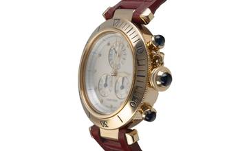 Thumbnail von Cartier Pasha 18K (0,750) Gold Chronograph Datum Damenuhr Ref. W3012051