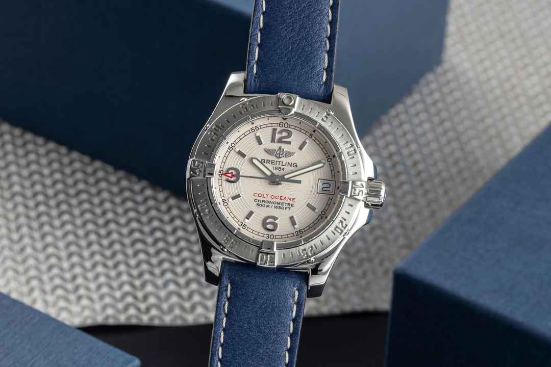  Breitling Colt Oceane Stahl Quarz Damenuhr Ref. A77380-178 Box & Papiere 2006  