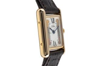 Thumbnail von Cartier Tank Vermeil Trinity Silber vergoldet Quarz Damenuhr Ref. 5057010