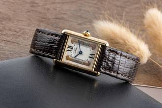Thumbnail von Cartier Tank Vermeil Trinity Silber vergoldet Quarz Damenuhr Ref. 5057010