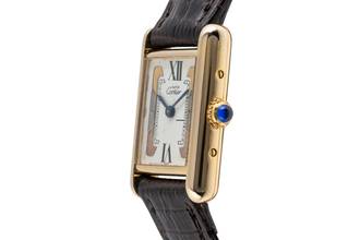 Thumbnail von Cartier Tank Vermeil Trinity Silber vergoldet Quarz Damenuhr Ref. 5057010