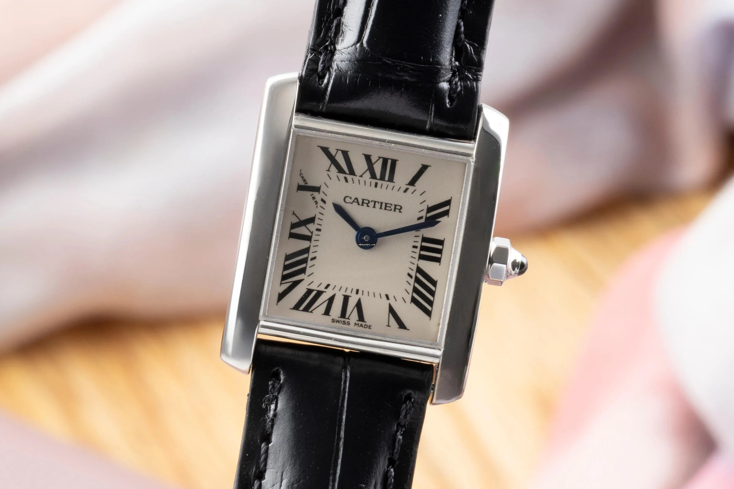 Cartier Tank Française 18K (0,750) Weissgold Damenuhr Ref. W50012S3 Klassiker