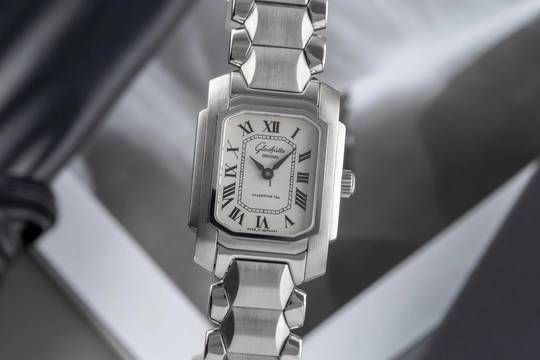  Glashütte Original Lady Karreé Handaufzug Stahl Ref. 21-01-01-01-04  