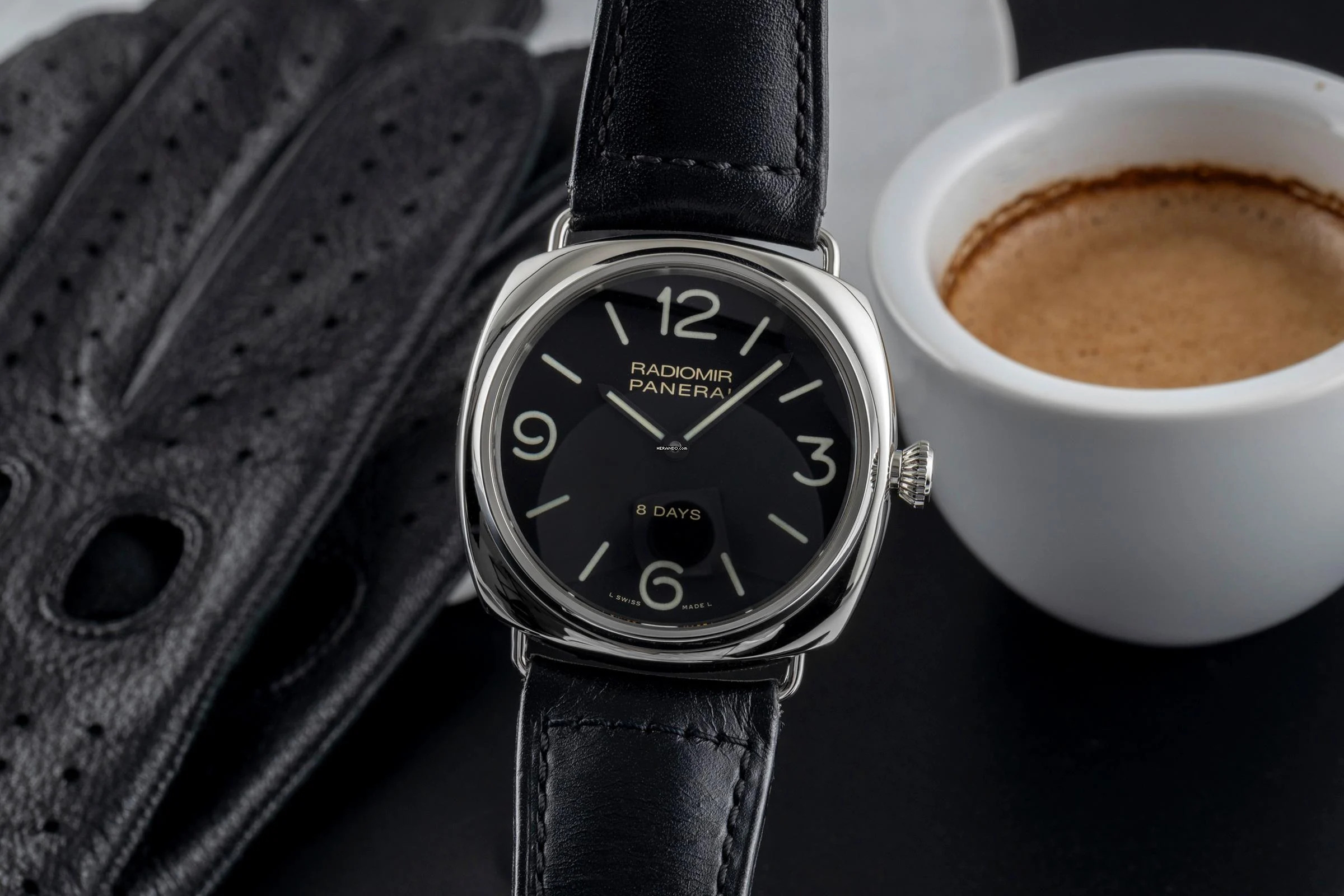 Panerai Radiomir 8 Days Handaufzug Herrenuhr Ref. PAM00610 Papiere 2018