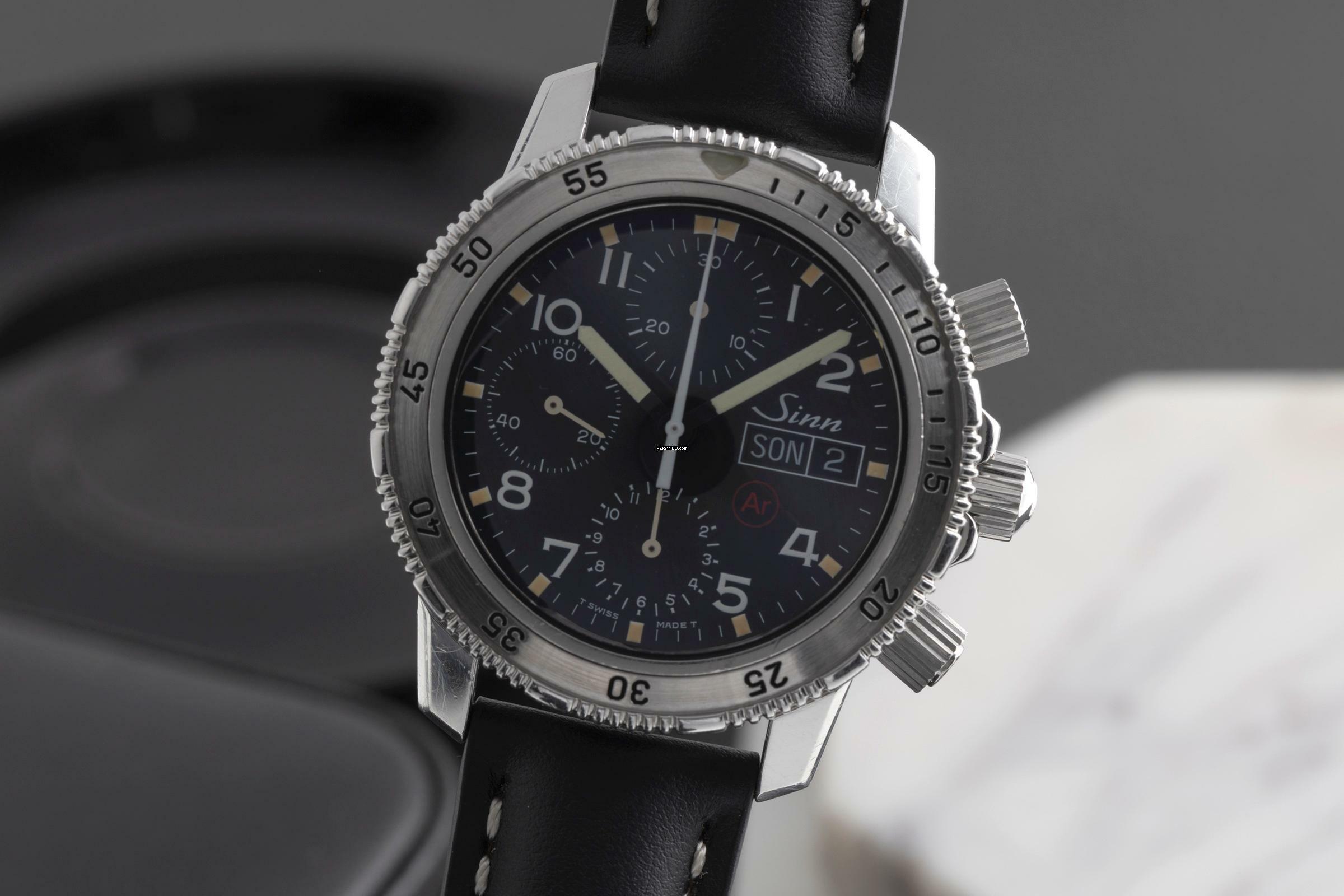  Sinn 203 Fliegerchronograph Stahl Automatik Herrenuhr Ref. 203 ST AR  
