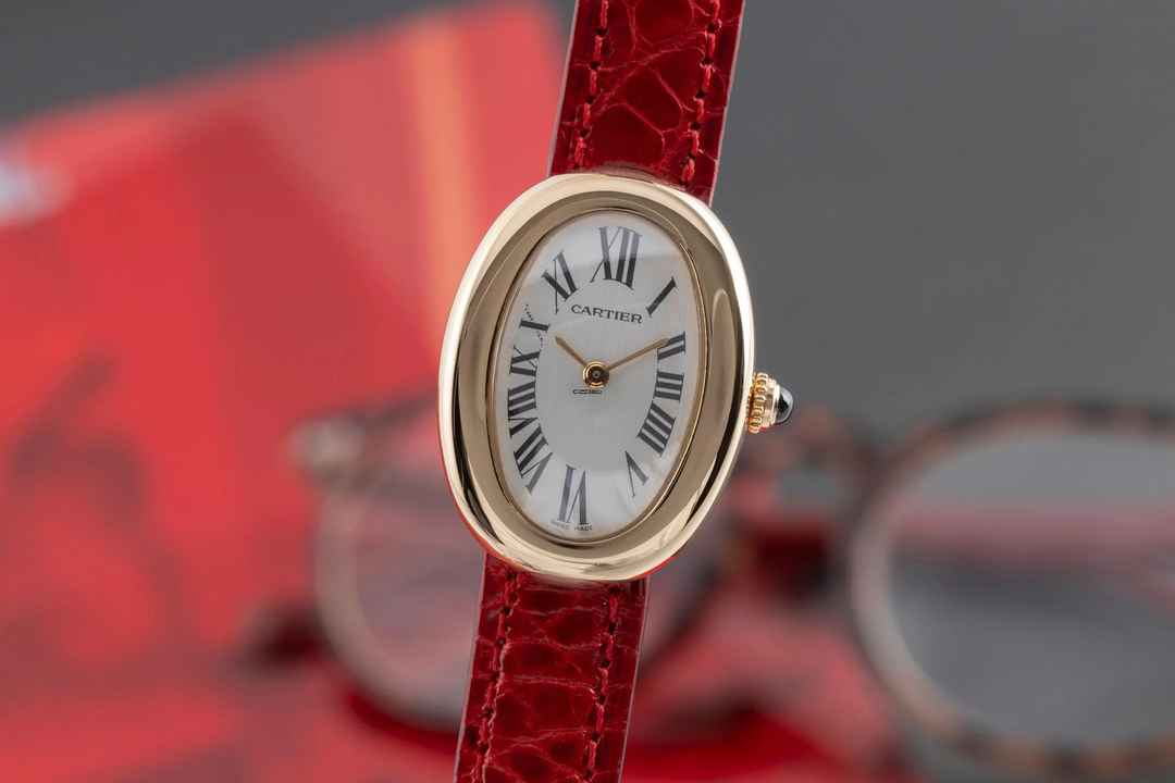  Cartier Baignoire 18K Gold Diamanten Damenuhr Ref. W1536799  
