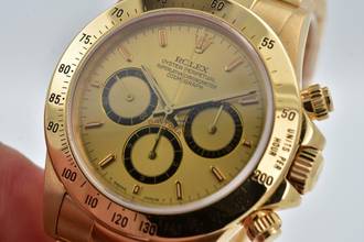 Thumbnail von Rolex Daytona Cosmograph 4 Liner Lines Dial 18k Yellow Gold LC100 Full Set 200er bezel </h1>