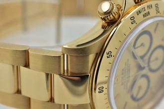 Thumbnail von Rolex Daytona Cosmograph 4 Liner Lines Dial 18k Yellow Gold LC100 Full Set 200er bezel </h1>