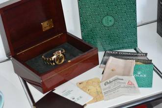 Thumbnail von Rolex Daytona Cosmograph 4 Liner Lines Dial 18k Yellow Gold LC100 Full Set 200er bezel </h1>