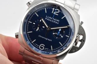 Thumbnail von Panerai Luminor Chronograph 44mm PAM 1110 Blue Dial Bracelet </h1>