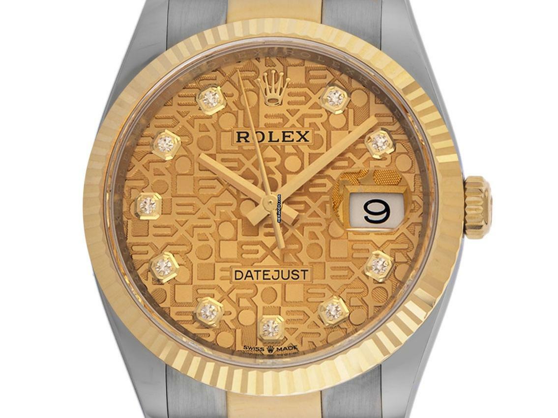  Rolex Datejust 36 Jubilee Diamanten Ref.126233 2024 Full Set Ungetragen  