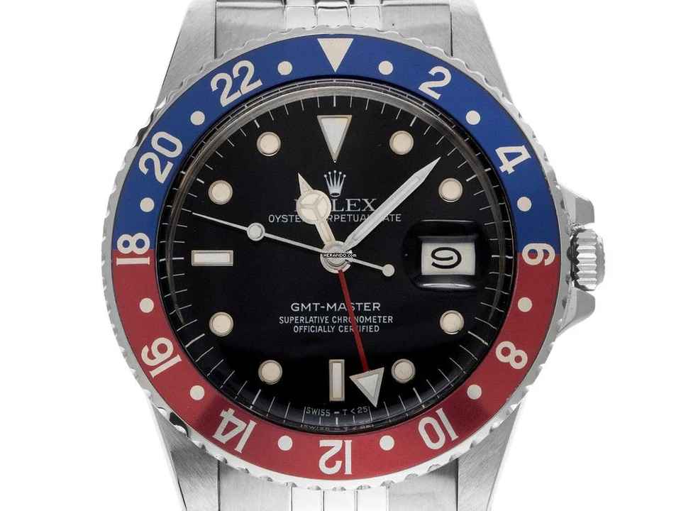  Rolex GMT-Master Pepsi open 6/9 Ref.16750 1985 Box&Beschreibung wie Neu Vintage  