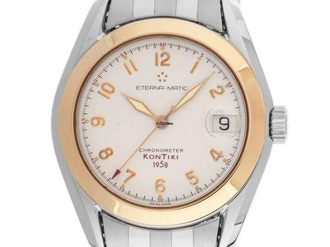  Eterna Matic Kontiki 1858 red Ref.633.1573 1998 original Box wie Neu Vintage 